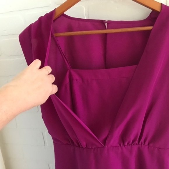 Jacob Chic Mini Dress Gorgeous Cap sleeve Boxy flowy magenta Hot Pink Barbie M - Picture 4 of 14